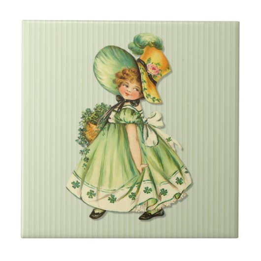 Carreau Irlandaise fille de promenade Shamrock (Devant)