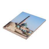 Carreau Islam Khodja Minaret et mosquée - Khiva, Ouzbékist (Côté)