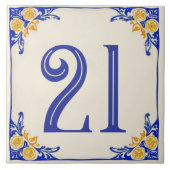 Carreau Italian Lemon Ceramic House Number Tile (Devant)