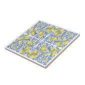 Carreau Italian Lemon Citrus Blue Majolica Tile Pattern (Côté)