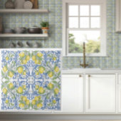 Carreau Italian Lemon Citrus Blue Majolica Tile Pattern