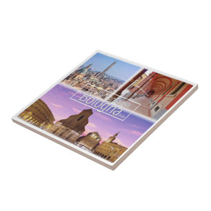 Carreau Italie BOLOGNA, Piazza Maggiore, Deux Tours,