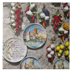 Carreau Italie, province de Brescia, Sirmione. Les Souveni