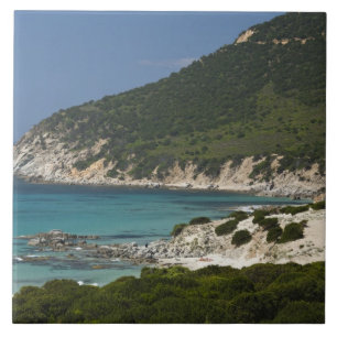 Carreau Italie, Sardaigne, Solanas. Plage.
