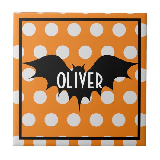 Carreau Itinéraire d'Halloween ou traiter monogramme perso (Devant)