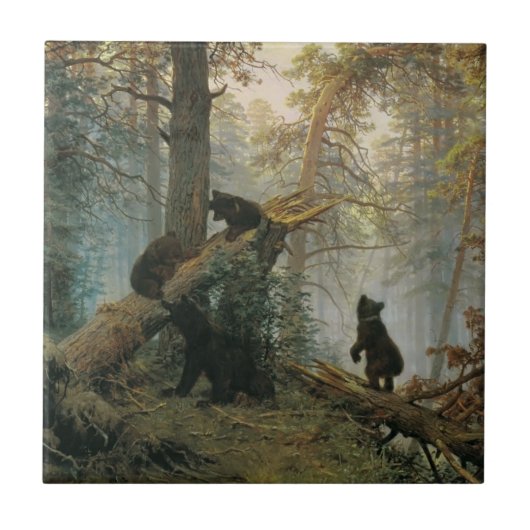 Carreau Ivan Shishkin - Matin dans une forêt de pins (Devant)
