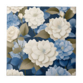 Carreau Ivory et Blue Hydrangea Floral Serenity (Devant)
