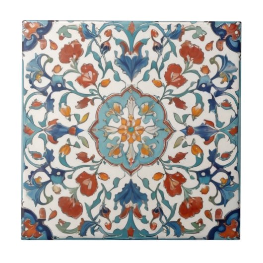 Carreau Iznik Turc Floral Vintage Style antique (Devant)