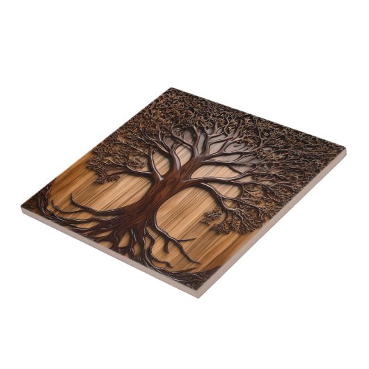 Carreau Jacaranda Tree Bois de la sculpture, (Côté)