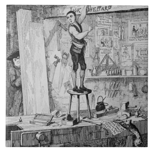 Carreau Jack découpe son nom sur un faisceau dans le (Devant)