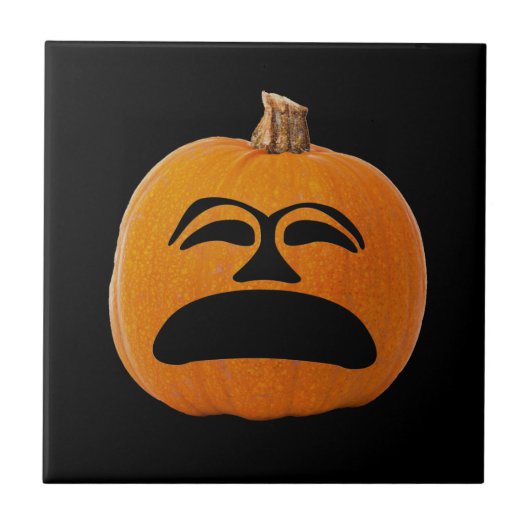 Carreau Jack o' Lantern Malheureux Face, Citrouille d'Hall (Devant)