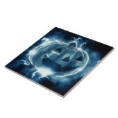 Carreau jack-o-lanterne sous la pluie (Côté)