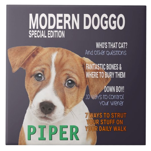 Carreau Jack Russell Terrier Couverture du Magazine Parody (Devant)