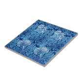 Carreau Jacobean Flower Damask, Navy, Sky Blue et White  (Côté)