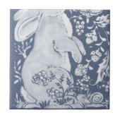 Carreau Jacobean Rabbit Birds Denim Bleu Blanc Bleu Bas L (Devant)