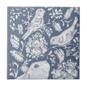 Carreau Jacobean Rabbit Birds Denim Bleu Blanc Haut L (Devant)
