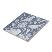 Carreau Jacobean Rabbit Birds Denim Bleu Blanc Haut L (Côté)