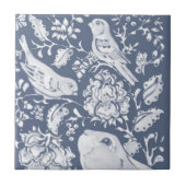 Carreau Jacobean Rabbit Birds Denim Bleu Blanc Haut R (Devant)
