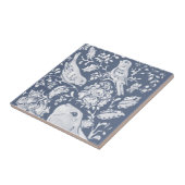 Carreau Jacobean Rabbit Birds Denim Bleu Blanc Haut R (Côté)