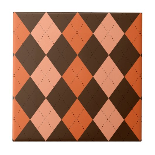 Carreau Jacquard d'automne rétro orange et Brown (Devant)
