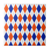 Carreau Jacquard orange et bleu diamant (Devant)