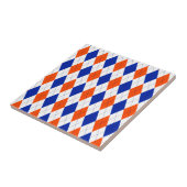 Carreau Jacquard orange et bleu diamant (Côté)