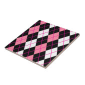 Carreau Jacquard rose noir blanc Diamant Design (Côté)