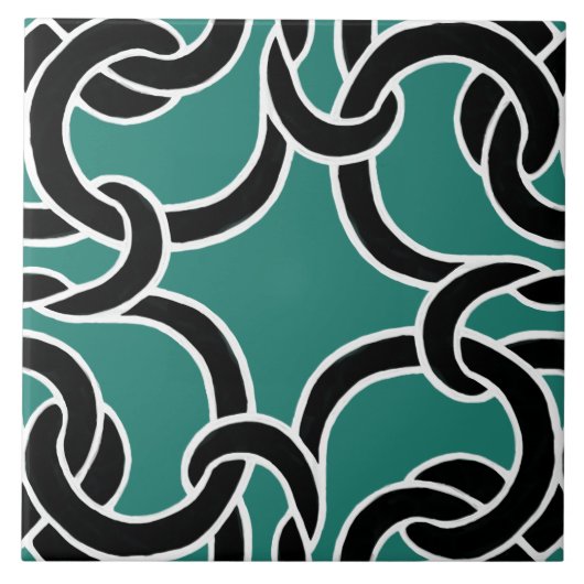 Carreau Jade Green Black Celtic noeud Motif sans couture (Devant)