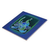 Carreau Jade Majesty Elegant Vert et bleu paon (Côté)