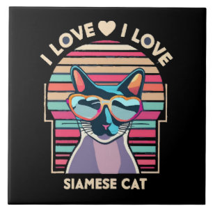 Carreau J'adore le chat siamois