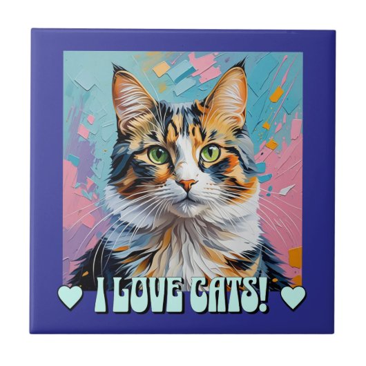 Carreau J'adore les chats ! (Devant)