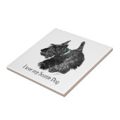Carreau J'adore mon chien Scottie (Côté)