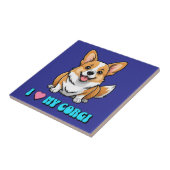 Carreau J'adore mon Corgi (Côté)