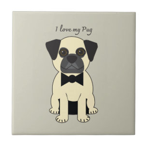 Carreau J'adore mon Pug