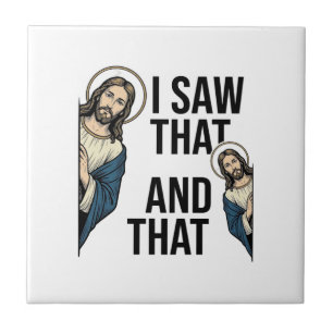 Carreau J'ai vu ce Jésus drôle qui regarde la conception d