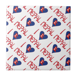 Carreau J'aime (Drapeau du cœur népalais) Népal Carrelé