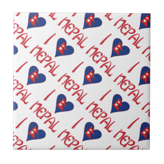 Carreau J'aime (Drapeau du cœur népalais) Népal Carrelé