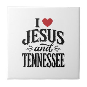 Carreau J'aime Jésus et Tennessee Vintage Design Chrétien