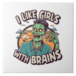 Carreau J'aime les filles avec un cerveau