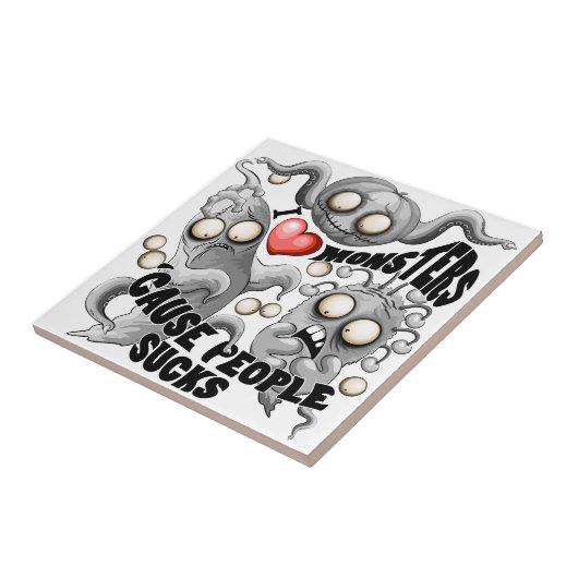 Carreau J'aime les monstres parce que les gens aiment les  (Côté)