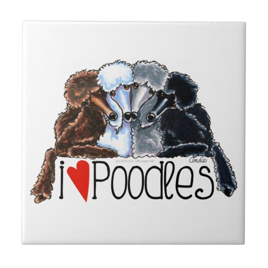 Carreau J'Aime Les Poodles (Devant)