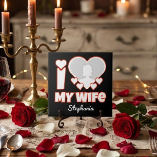 Carreau J'aime ma femme personnalisé – Ajouter nom et phot
