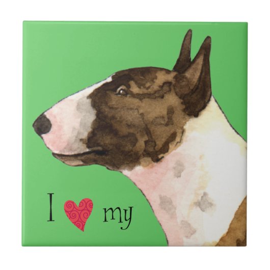 Carreau J'aime ma mini Bull Terrier (Devant)
