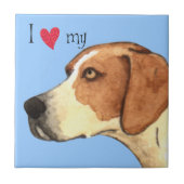 Carreau J'aime mon American Foxhound (Devant)