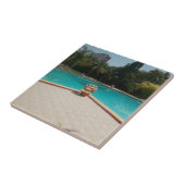 Carreau J'Aime Mon Art Familial Au Bord De La Piscine (Côté)