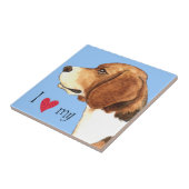 Carreau J'aime mon Beagle (Côté)