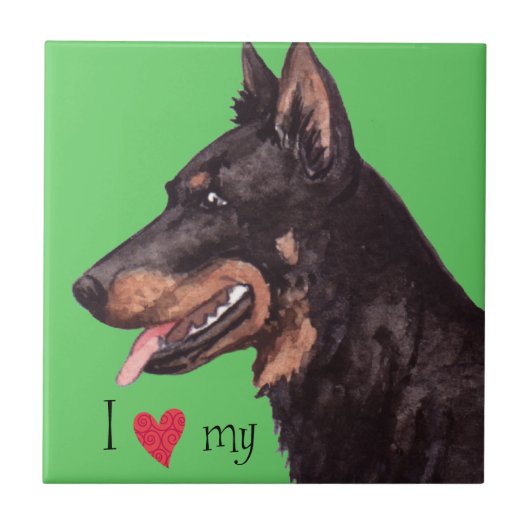 Carreau J'aime mon Beauceron (Devant)