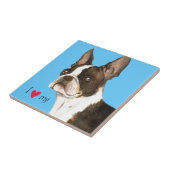 Carreau J'aime mon Boston Terrier (Côté)