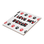 Carreau J'aime mon boxeur (Côté)