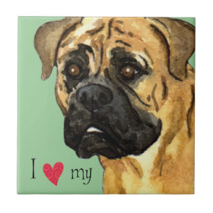 Carreau J'aime mon Bullmastiff